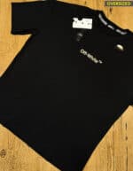 Oversized Suedine Off-White Black #o108