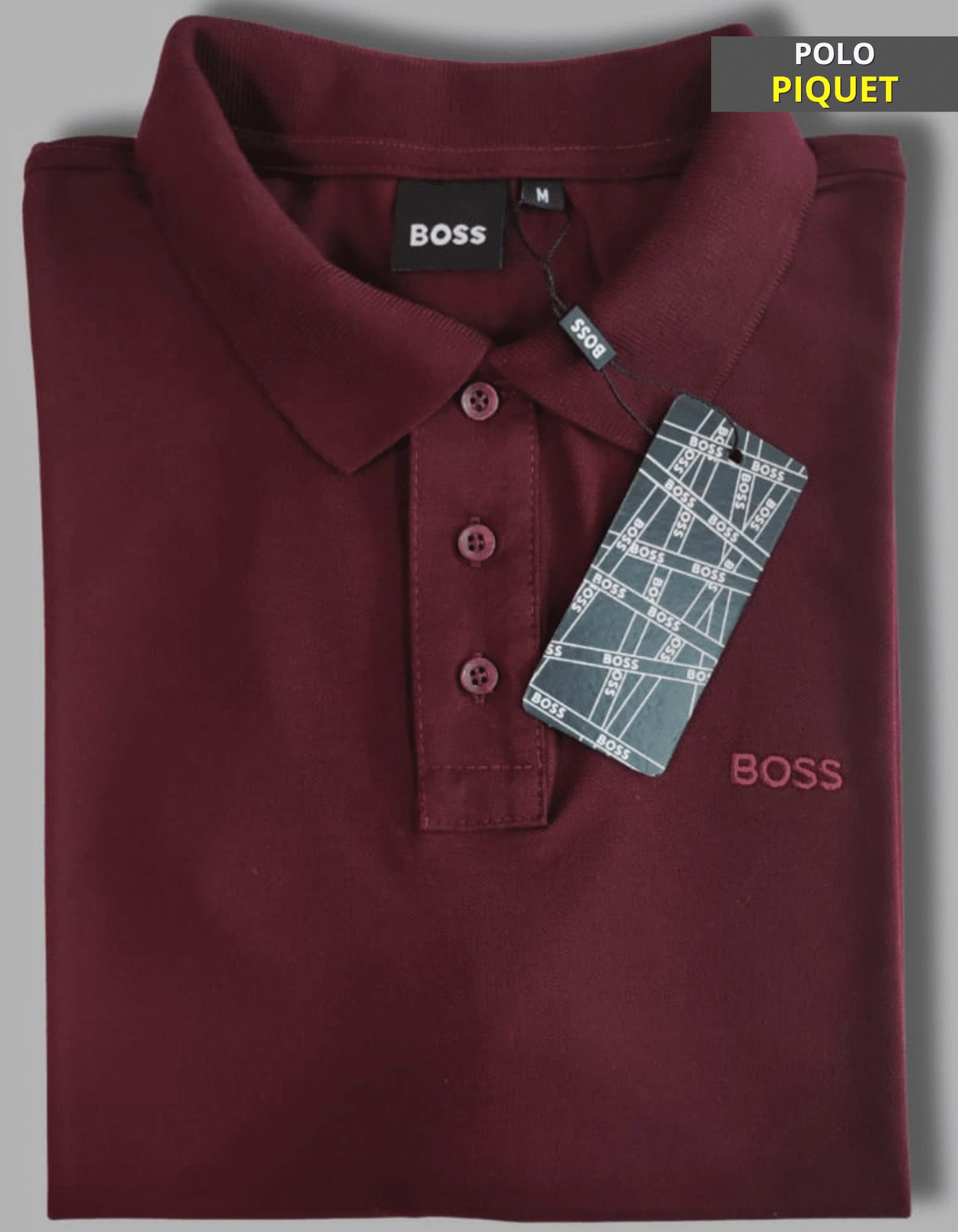 Cópia de Cópia de Cópia de Cópia de Cópia de Cópia de Cópia de Cópia de FORMA GRANDE (2) Polo Piquet Hugo Vinho #CP346 - Imagem 1