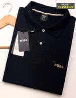 Polo Elastano Hugo Preta #CP363