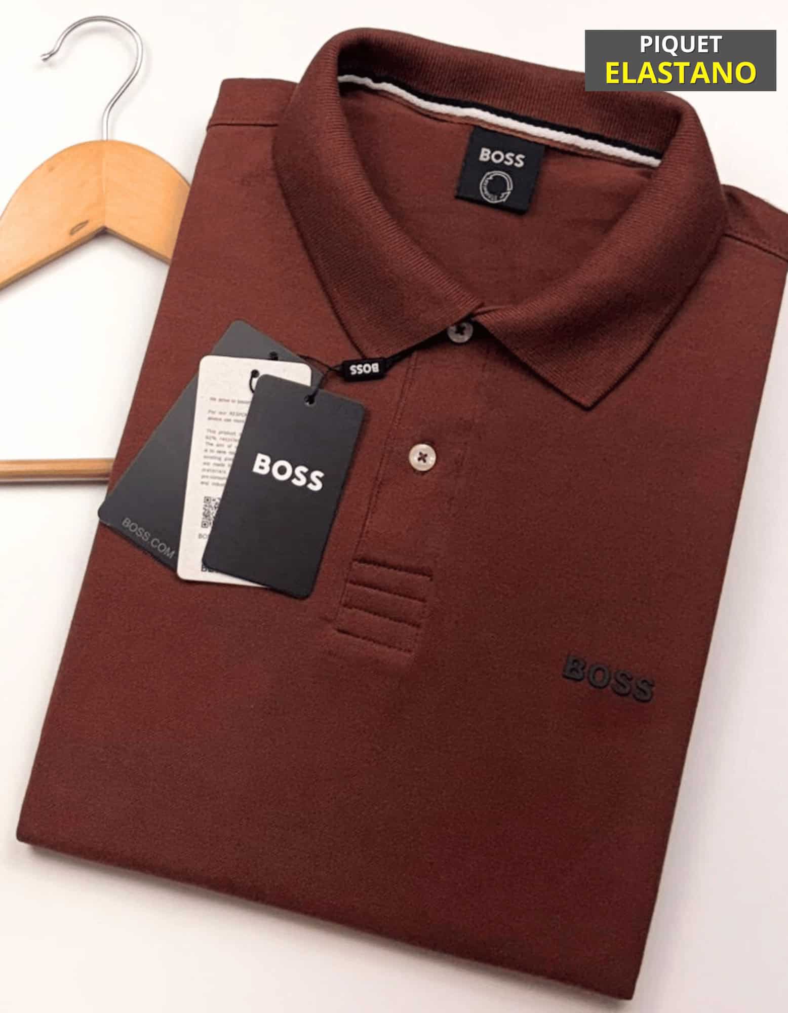 Cópia de Cópia de Cópia de Cópia de Cópia de Cópia de Cópia de Cópia de Cópia de FORMA GRANDE (40) Polo Elastano Hugo Bordô #CP365 - Imagem 1