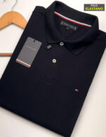Polo Elastano TOM. Preta #CP422