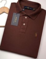 Polo Elastano R A L Marrom #CP453