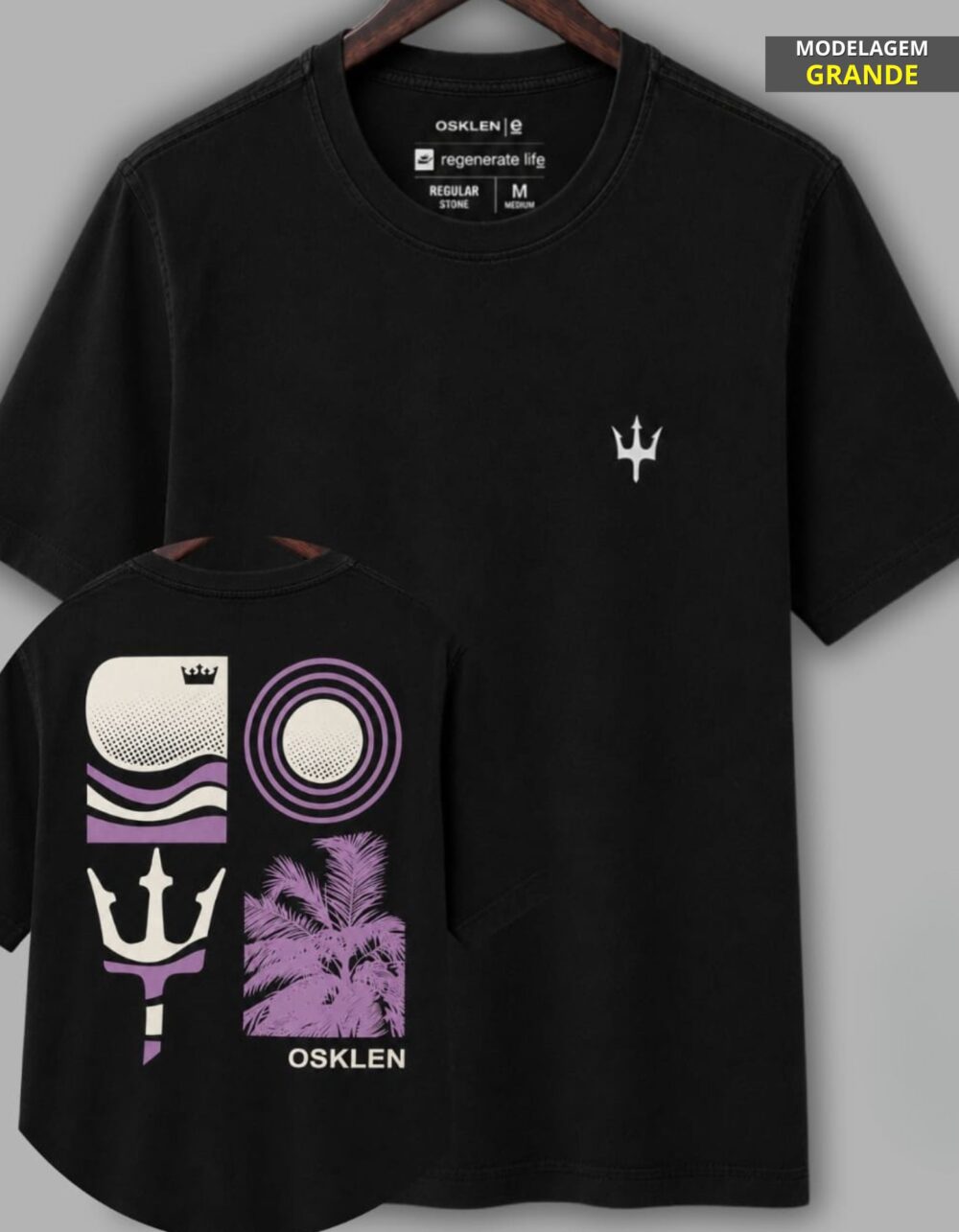 Kit 5 Camisetas Premium O S K Masculina - Imagem 3