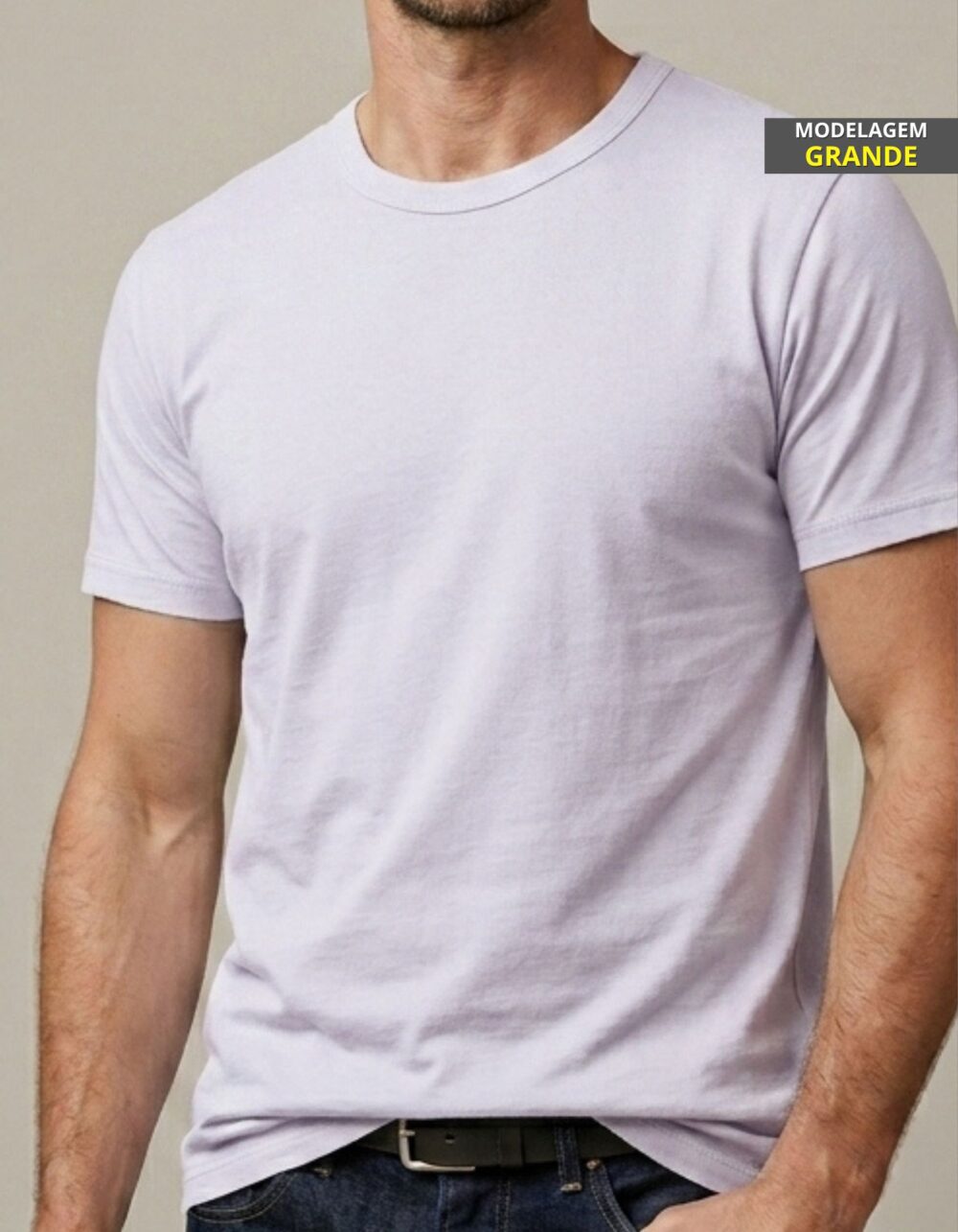 Kit 5 Camisetas Lisas Modelagem Grande Masculina - Imagem 6