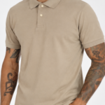 Polo Elastano Minimalista Lisa Bege #CP483