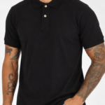 Polo Elastano Minimalista Lisa Preto #CP486