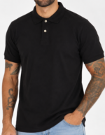 Polo Elastano Minimalista Lisa Preto #CP486