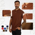 Polo Elastano Minimalista Lisa Marrom #CP484 - Imagem 2